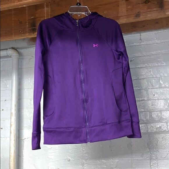Under Armour Purple Semi Fitted Zip Up Sweatshirt - Picture 1 of 3